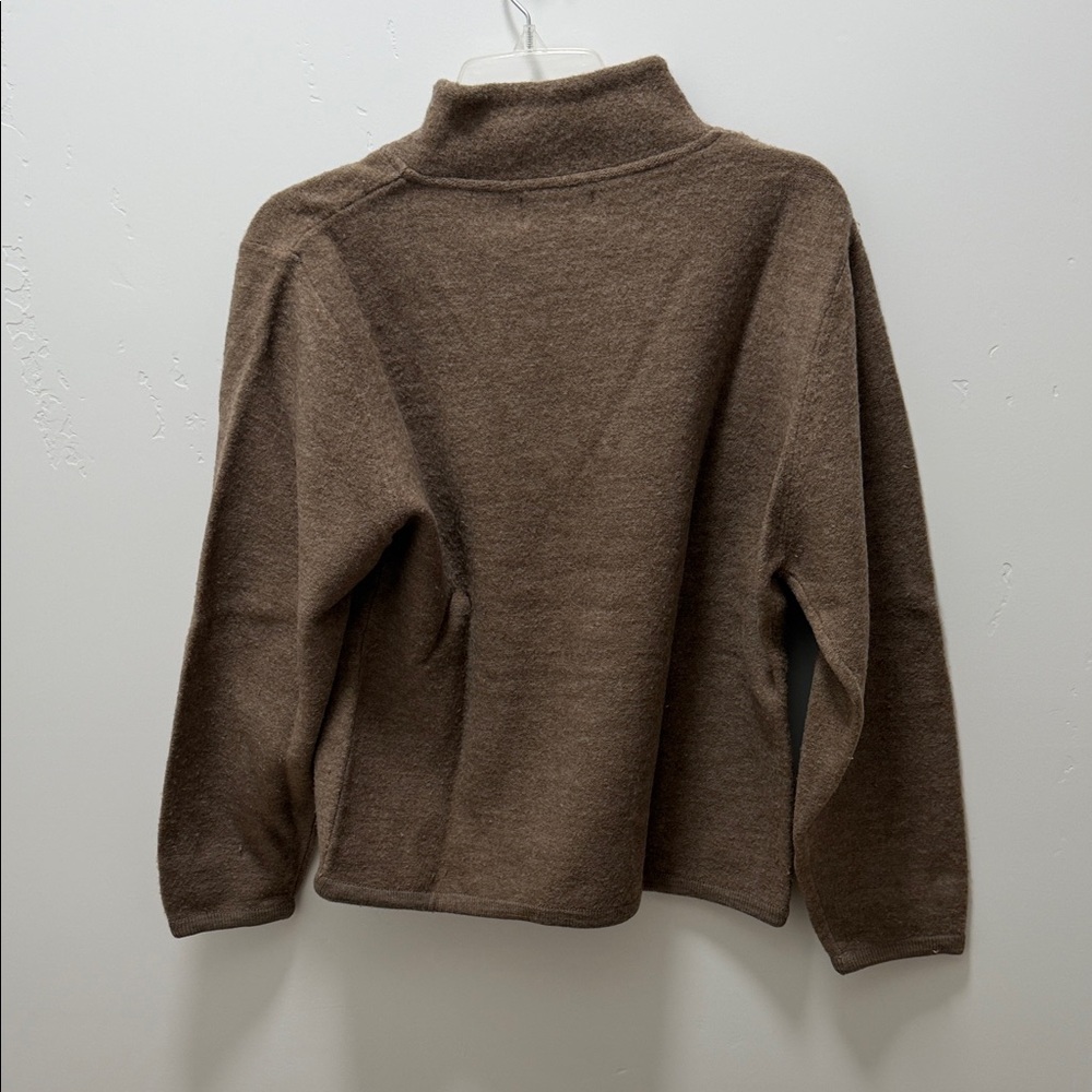 Woolrich Tan Zip-Up Sweater with Deer Motif - Picture 3 of 4